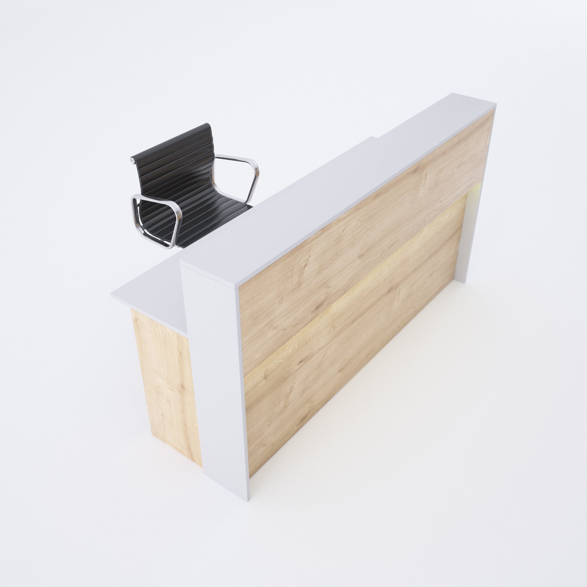 Reception desk model 8, White-oak, Reception Desk, Custom Reception Desk, White Sales Counter, White Modern Reception Desk, counter desk