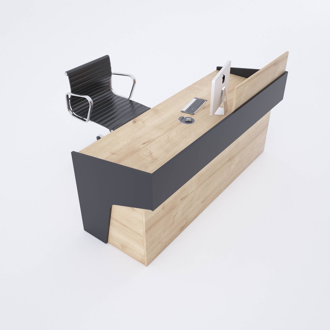 Reception Desk Model 6 Oakblack Custom Reception Desk Etsy