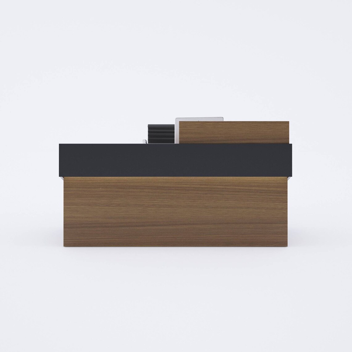 Reception desk model 6 walnut-black Custom Reception Desk | Etsy