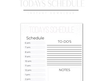 Plantilla digital del horario de hoy / Horario de hoy imprimible