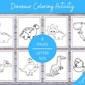 Dinosaur Coloring Bundle | Dinosaur Coloring Pages | Kids Coloring Pages | Preschool Activity | Homeschool | Printable Coloring Pages