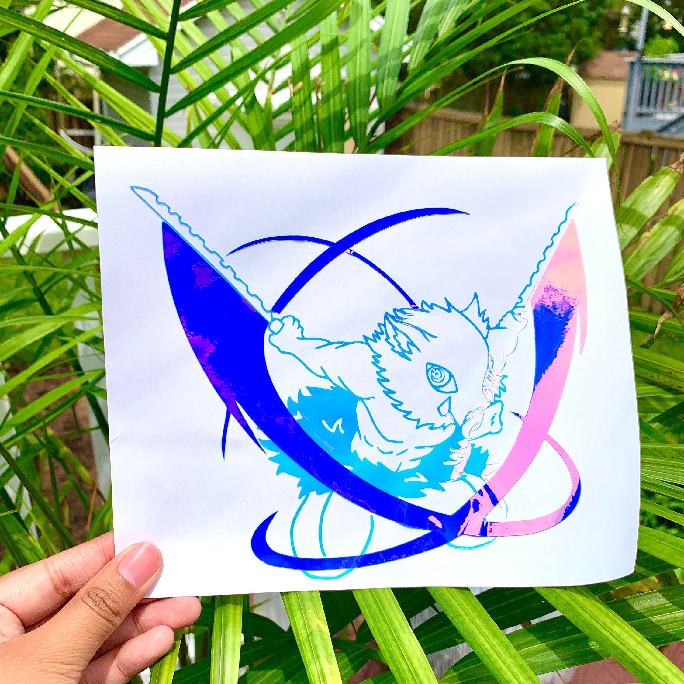 Anime Boar Fighter Sticker Decal WITH Boar Mask-  Water and Weather r…