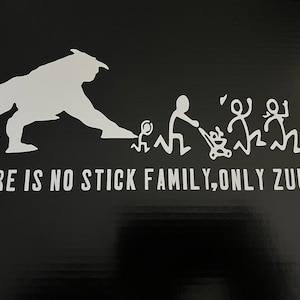 Ghostbusters inpired stick family decal - There is no stick family, only Zuul. Terror Dog variation.