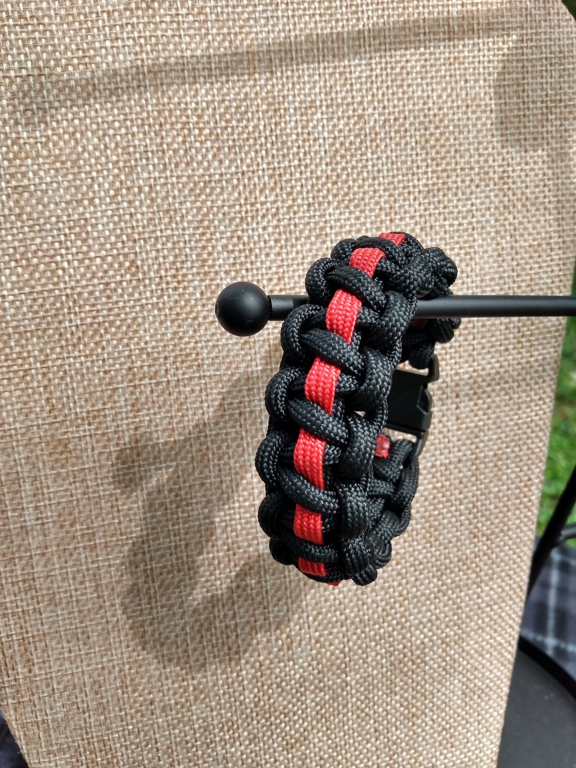 Thin Red Line Paracord Bracelet Etsy