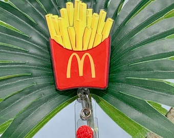 French fry badge reel add on