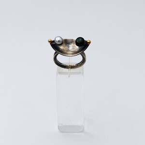 Black&White pearls ring
