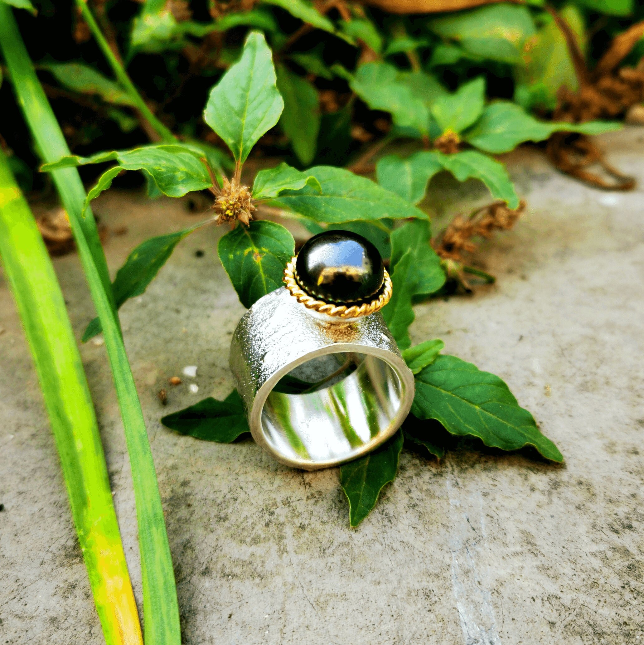 Black Pearl Ring - Etsy