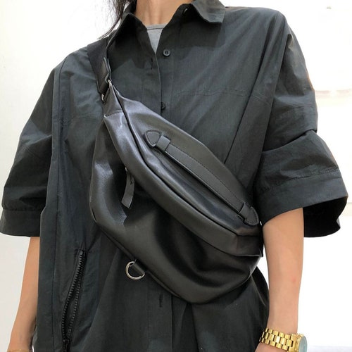 Black Sling Bag Leather Women Handmade Crossbody Sling - Etsy