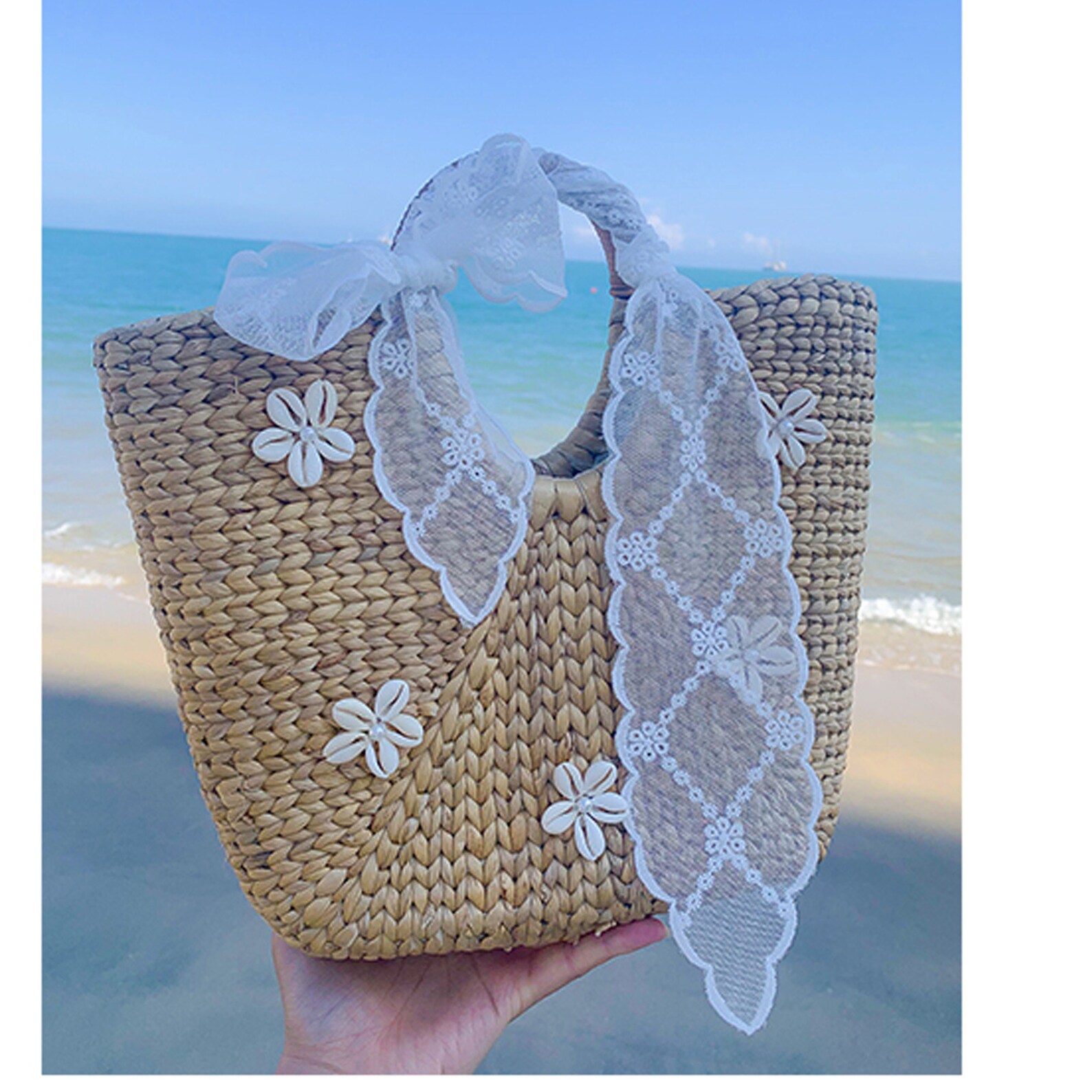 Natural straw beach bag for women handmade woven straw bag Etsy