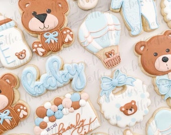 Customizable Baby Bear Baby Shower Sugar Cookies | We Can Bearly Wait Baby Shower | Baby Sprinkle Party Favors | 1 Dozen