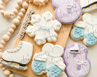 2 Dozen (24 cookies) Customizable Ice Skating Birthday Cookies | Birthday Party Cookies | Royal Icing Decorated Sugar Cookies - 2 Dozen