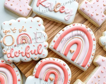 Customizable Isn't She ONEderful Birthday Cookies | Birthday Party Cookies | Royal Icing Decorated Sugar Cookies - 1 Dozen (12 cookies)