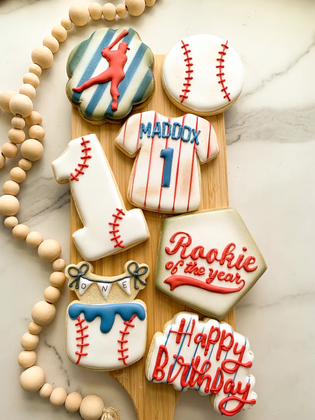 2 Dozen (24 Cookies) Customizable Baseball Rookie of the Year Birthday ...
