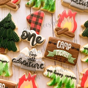 2 Dozen (24 cookies) Camping | Woods | One Wild Adventure | Camping Birthday | Wild Kids Birthday Theme Cookies - 2 Dozen