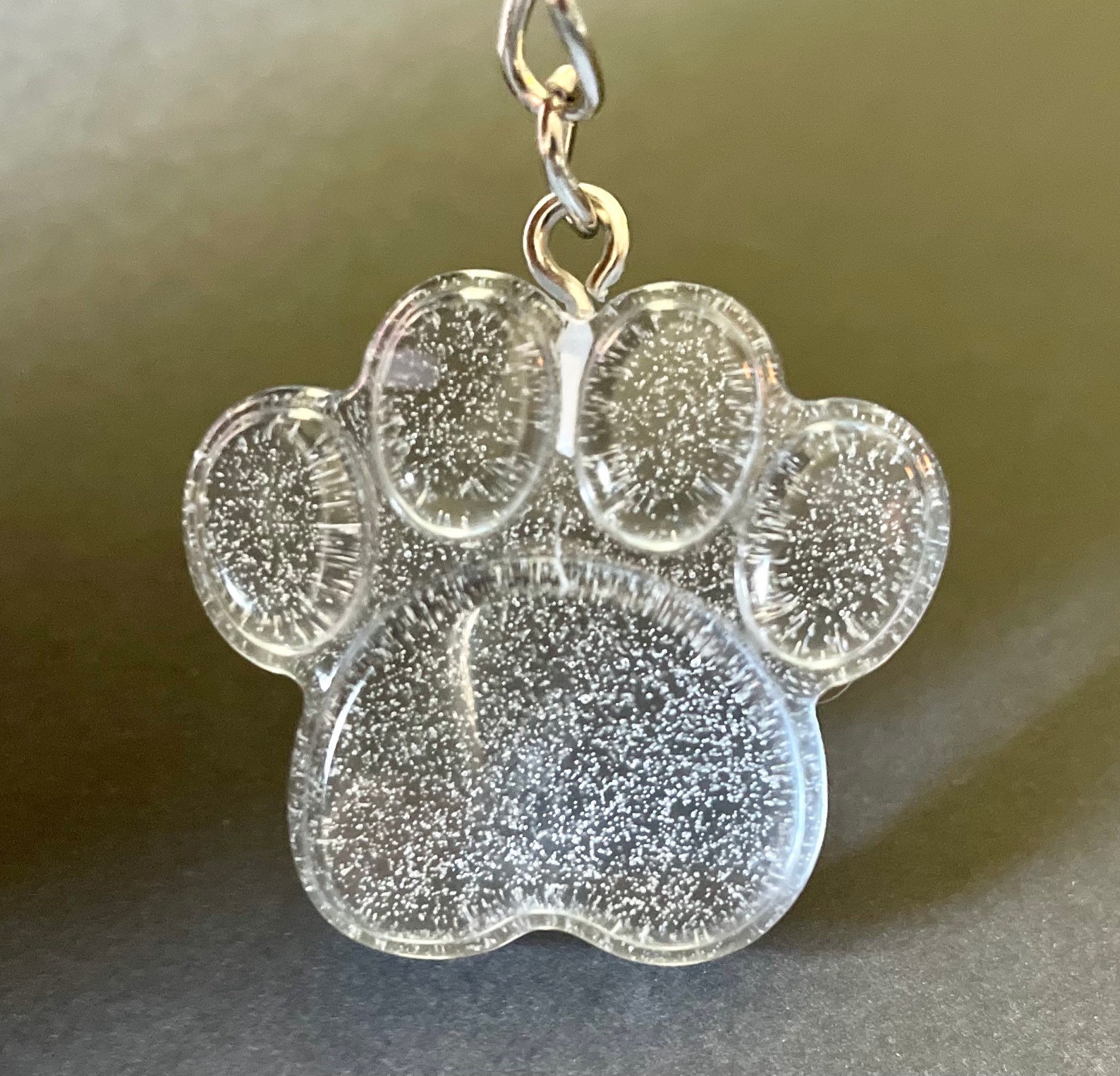 Resin Handmade Paw Print Keychains Etsy