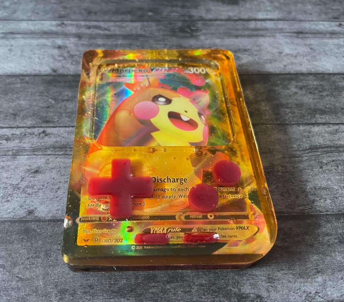Resin gameboy with Morpeko Dynamax Pokemon card | Etsy
