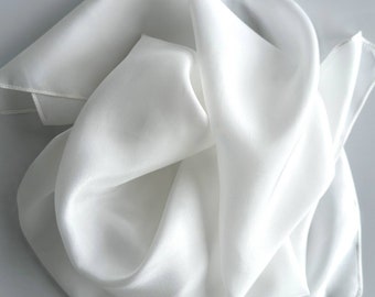 White Habotai Silk Scarf undyed 12mm, for dyeing, for painting