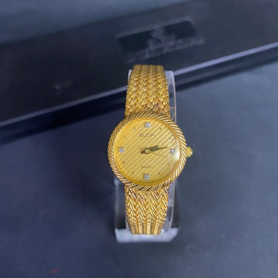 ELGIN quartz stainless steel Wristwatch Gem