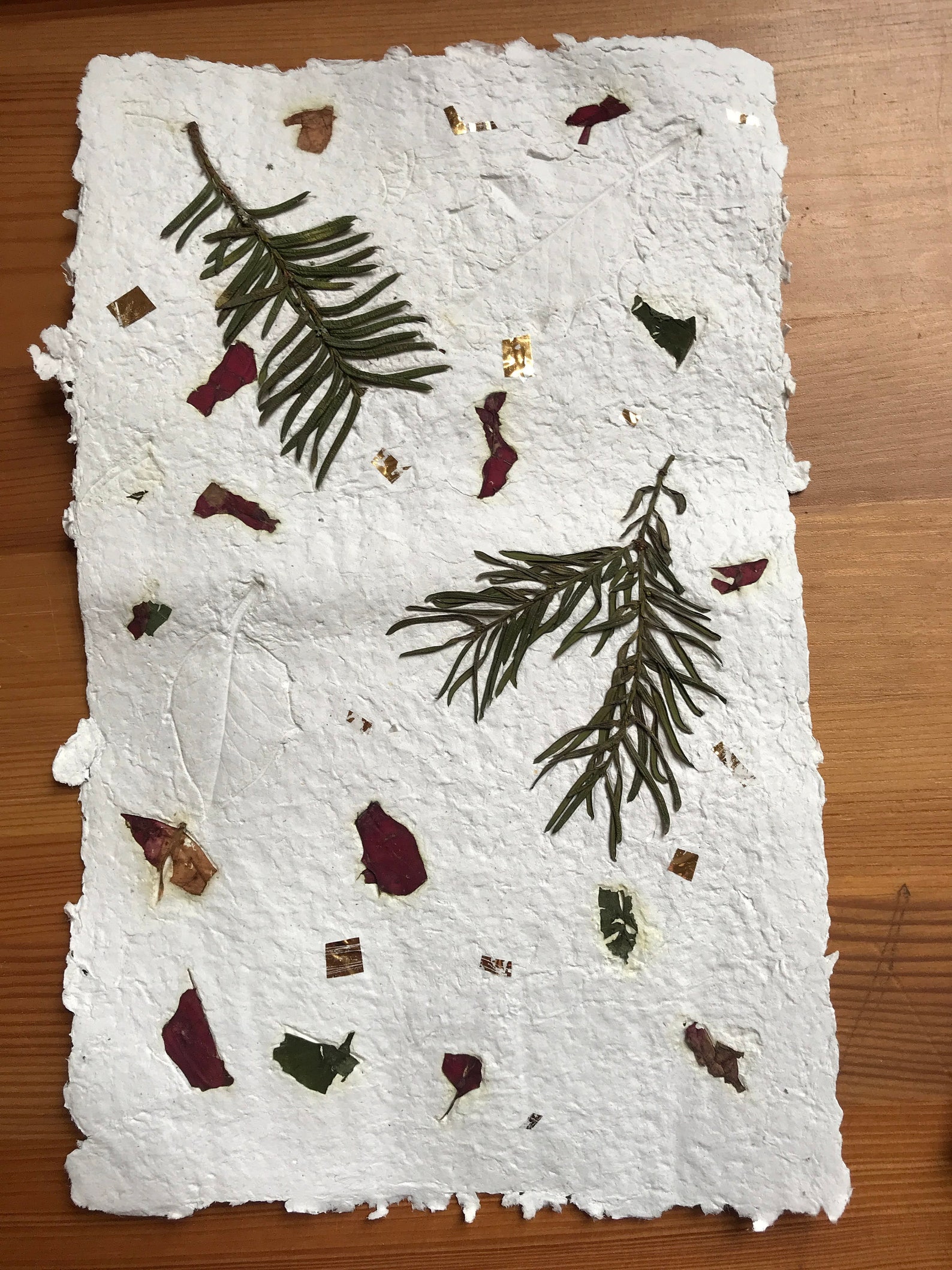 Papier cartonné fait à la main avec des fleurs des feuilles Etsy