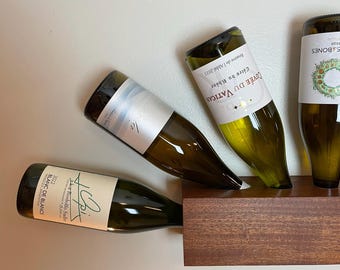 Decorative Wine Holder, Wall mounted wine Rack | Solid Block of Wood, Mahogany, Oak  | Original Design | Luxurious