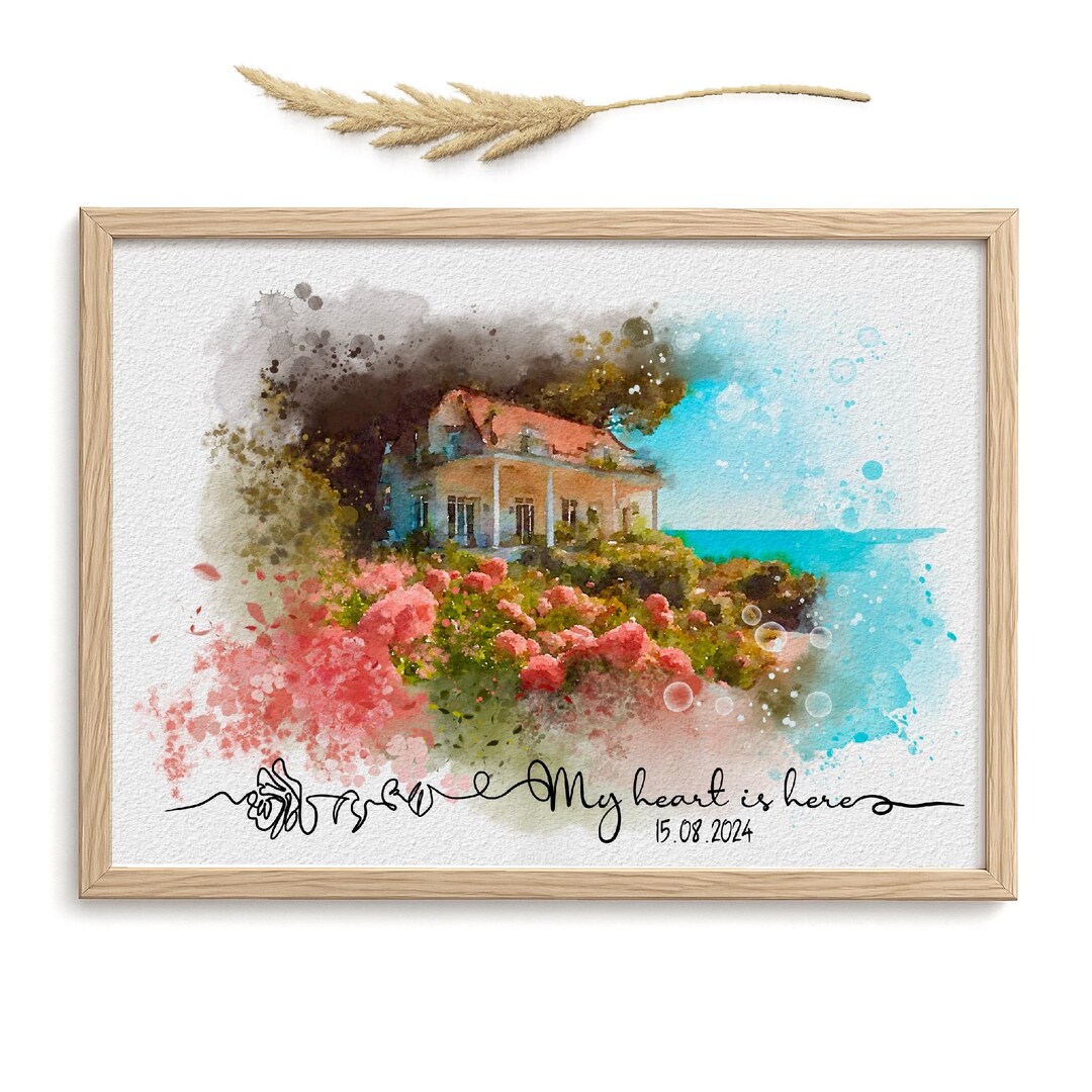 Watercolor House Portrait – Custom Home Illustration From Photo - Etsy