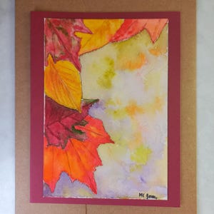 Aquarelle d'automne, carte de voeux faite main pour toutes les occasions, originale et colorée, pas une impression,