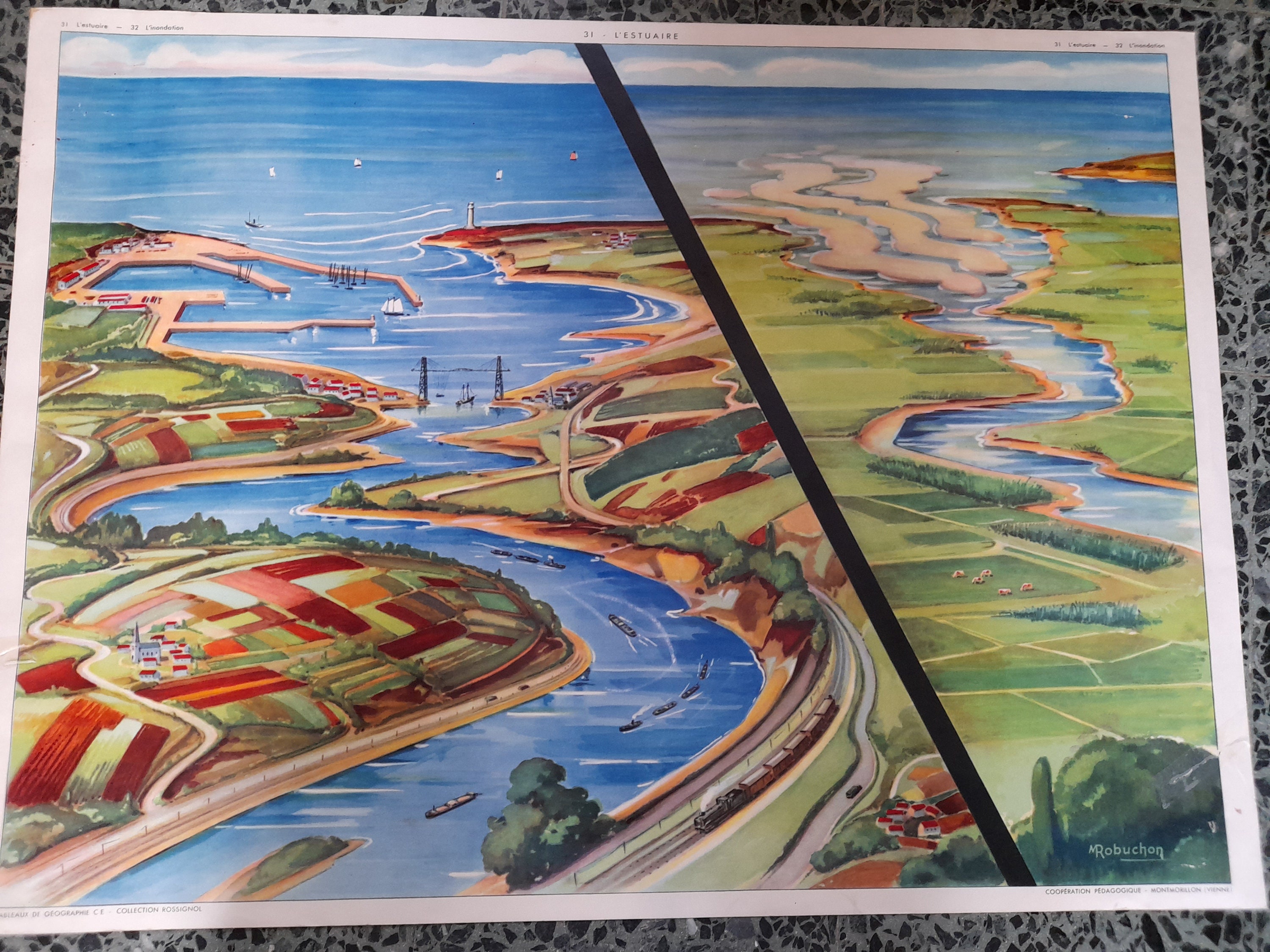 Affiche Ancienne Rossignol Vintage Vienne Montmorillon Géographie