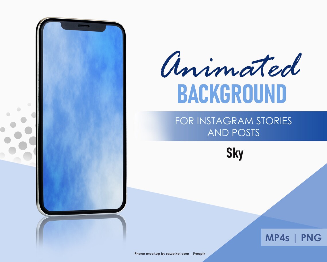 Animated Background, Instagram Story and Post, Phone Background, Blue