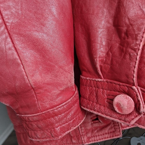 Toskana vintage red leather Men's jacket size XS - image 3