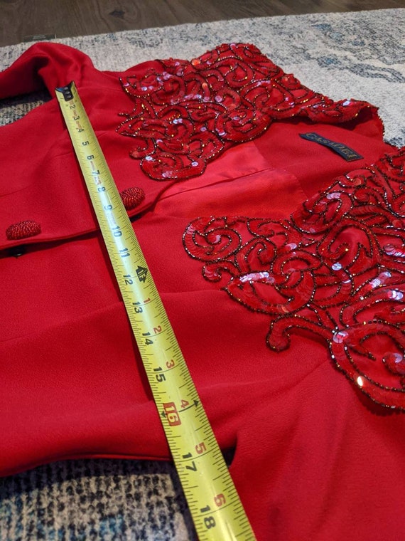Vintage Casadei Red two set Suit Embroidery decorated… Gem