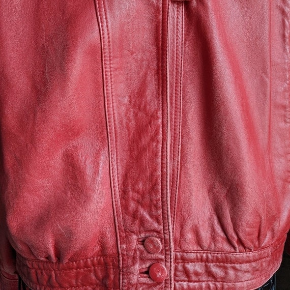 Toskana vintage red leather Men's jacket size XS - image 4