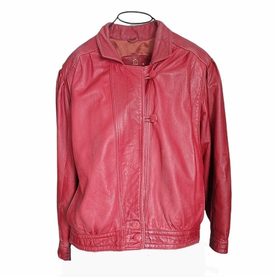 Toskana vintage red leather Men's jacket size XS - image 1