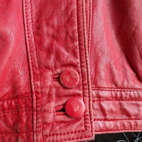 Toskana vintage red leather Men's jacket size XS - image 6