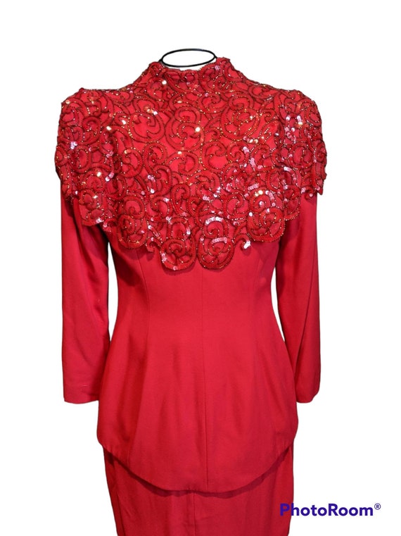 Vintage Casadei Red two set Suit Embroidery decorated… Gem