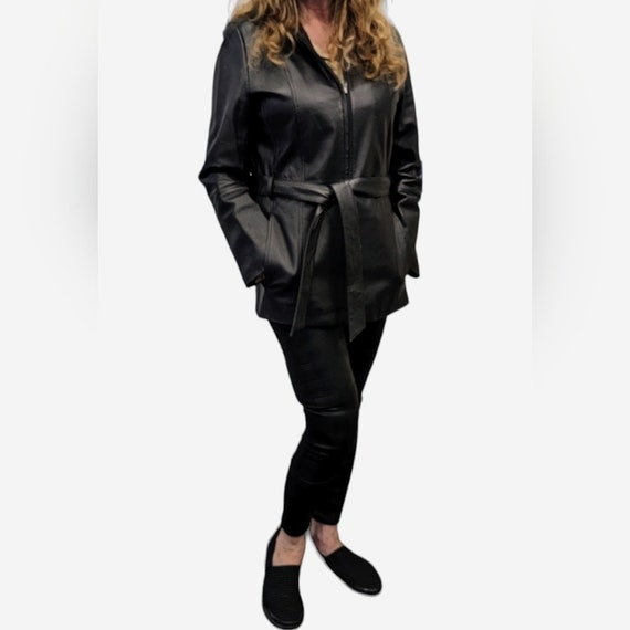 Croft & Barrow Leather Coat Jacket Womens Mid Len… - image 3