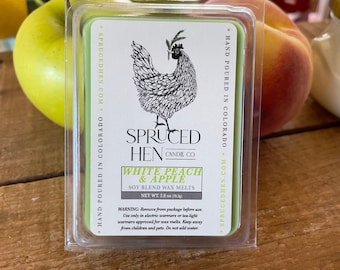 White Peach & Apple | Soy Blend Wax Melt | Hand Poured | USA Made