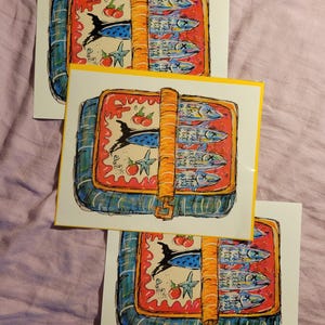 Three sardine boys, a print