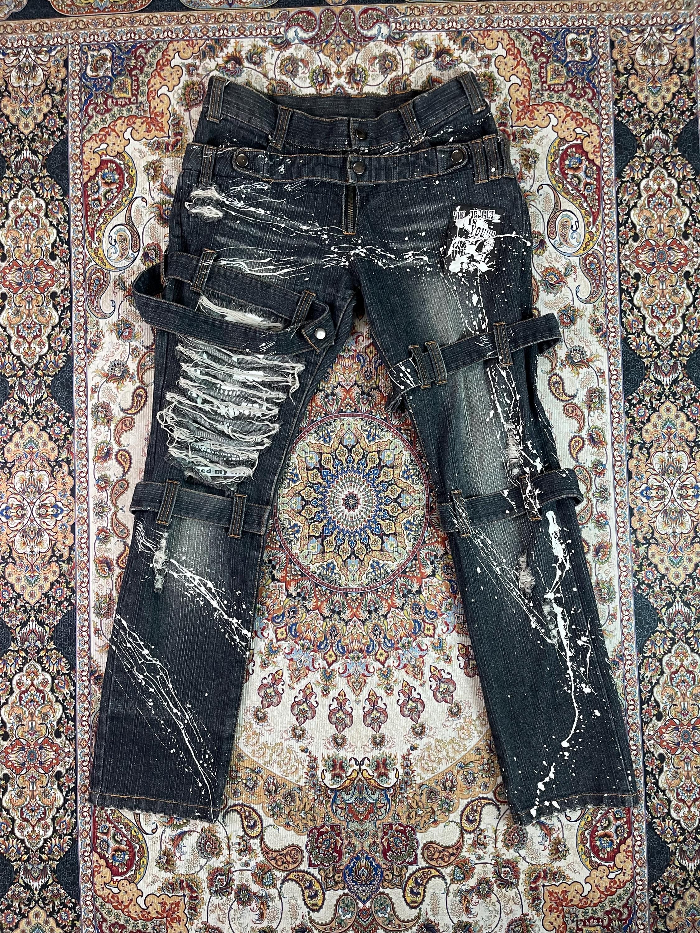 00s archive bondage flare denim