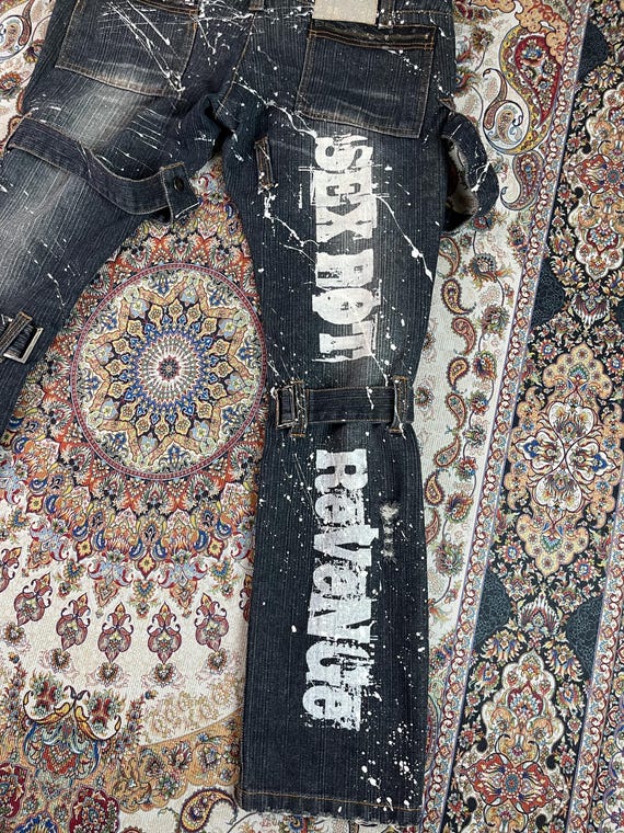 Sex Pot Revenge Flare Bondage Punk Denim - Etsy