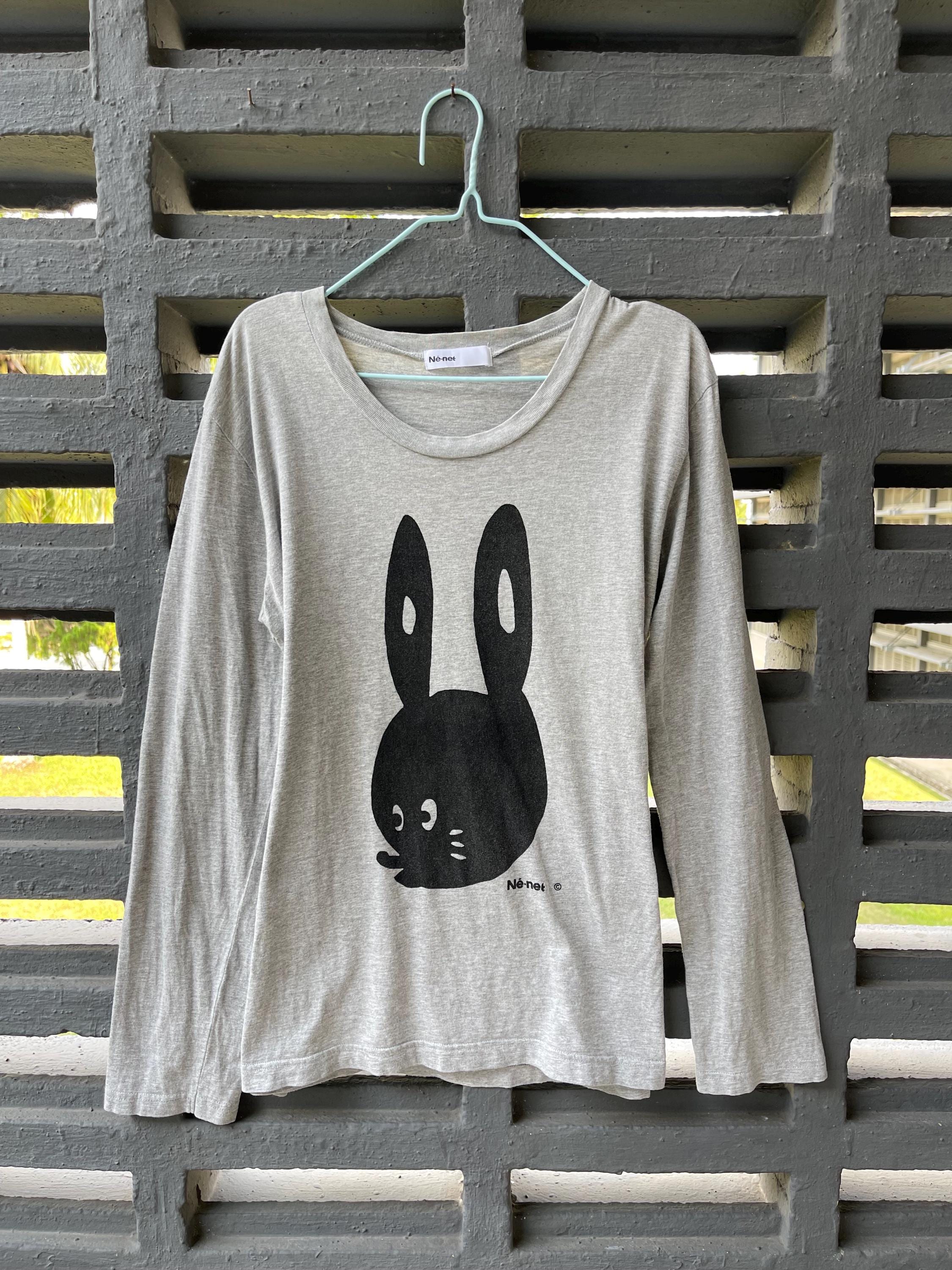 Ne-net nya にゃー long sleeve t shirt size2 Vintage Issey Miyake Ne Net Cat Bunny Long Sleeve Shirt - Etsy