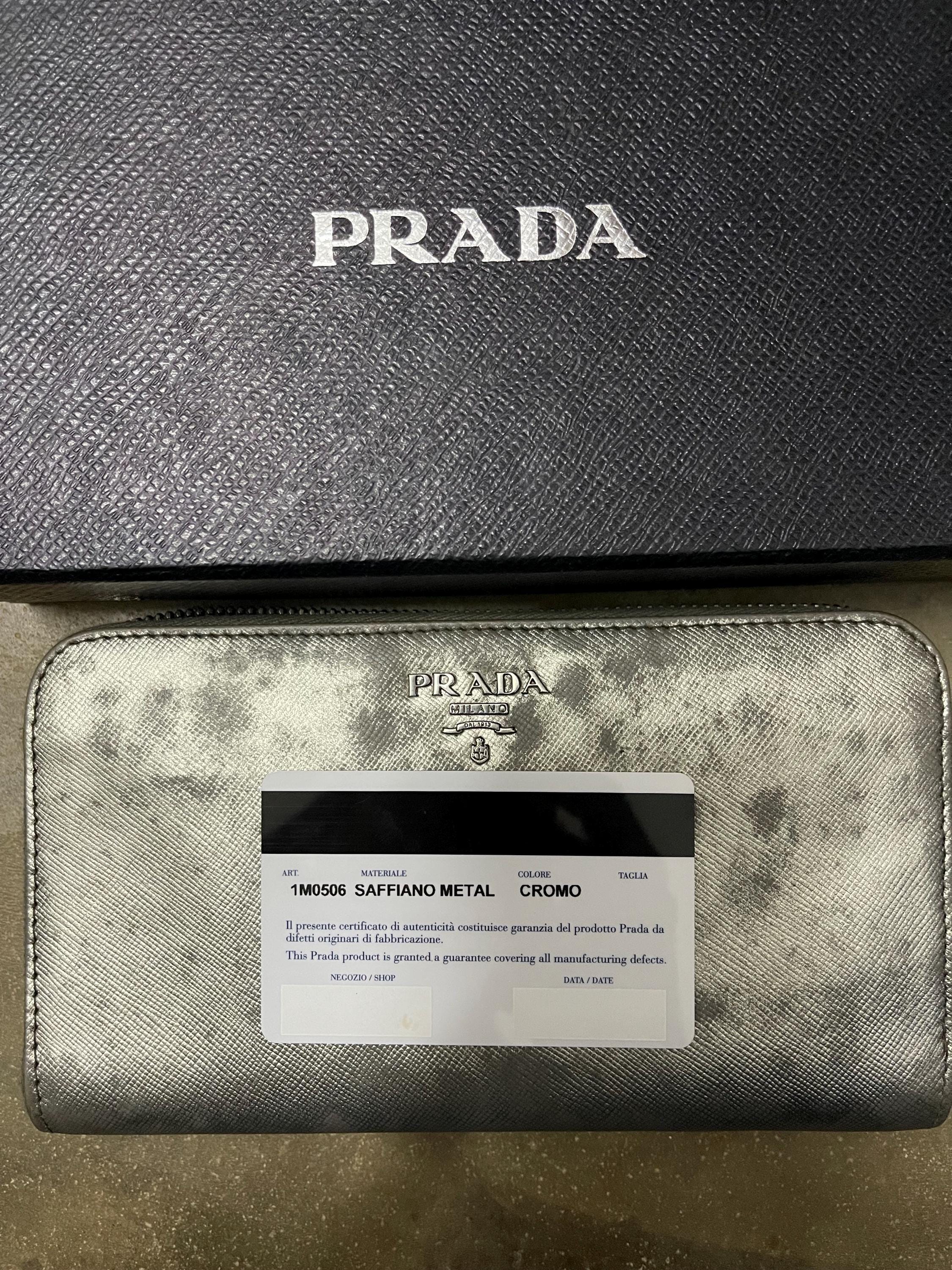 Prada Saffiano Metal Long Wallet - Etsy