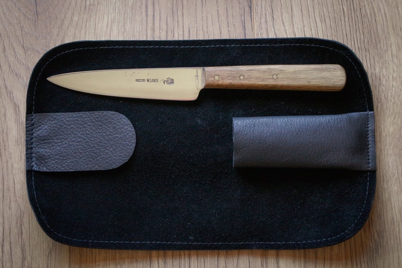 Knife bag leather knife roll roll bag quiver chef knife bag case holster sheath AlbLeder grill gift image 4