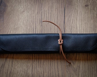 Messer Tasche Leder Messerrolle Rolltasche Köcher Koch Messertasche Etui Holster Scheide AlbLeder Grill Geschenk