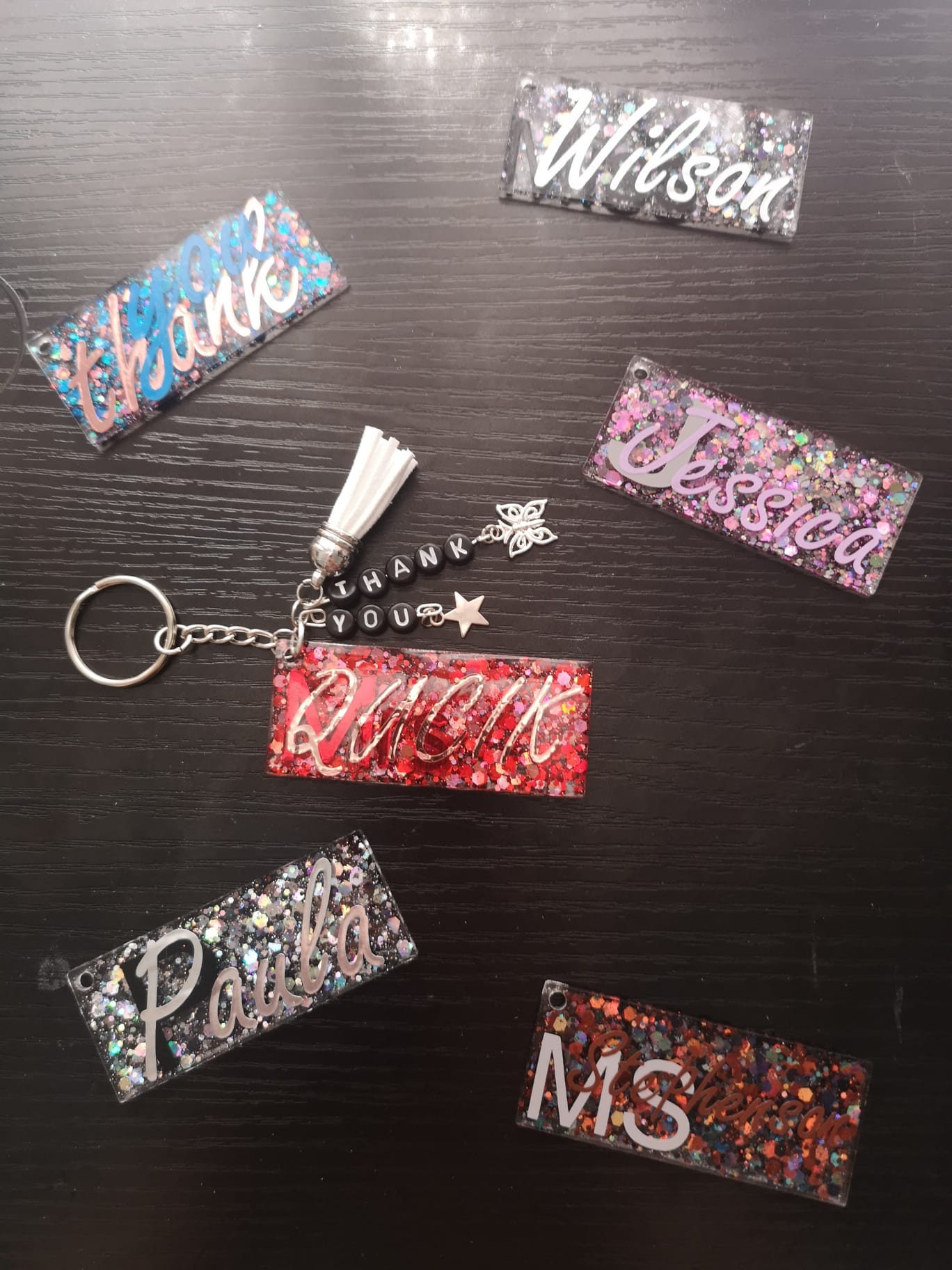 Personalised keyrings Thank you Keychains stylish Etsy