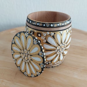 Mother&#39;s Day Gift, Hand-Painted Wooden Box, Floral Pattern, Jewelry Box, Birthday, Jewelry Storage, Jewelry Box, Decoration