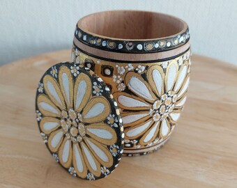 Mother's Day Gift, Hand-Painted Wooden Box, Floral Pattern, Jewelry Box, Birthday, Jewelry Storage, Jewelry Box, Decoration