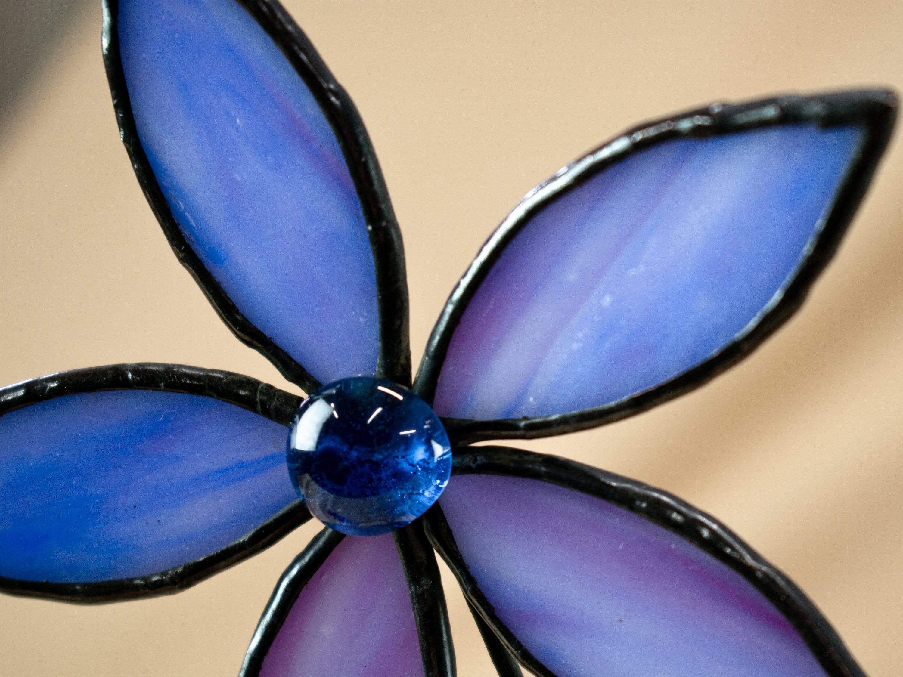 Stain Glass Flower on Stem Glass Flowers on Stand Stained Etsy