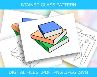Stained Glass Pattern Books To Beginner, Digital download Pdf, Svg, Jpg, Png