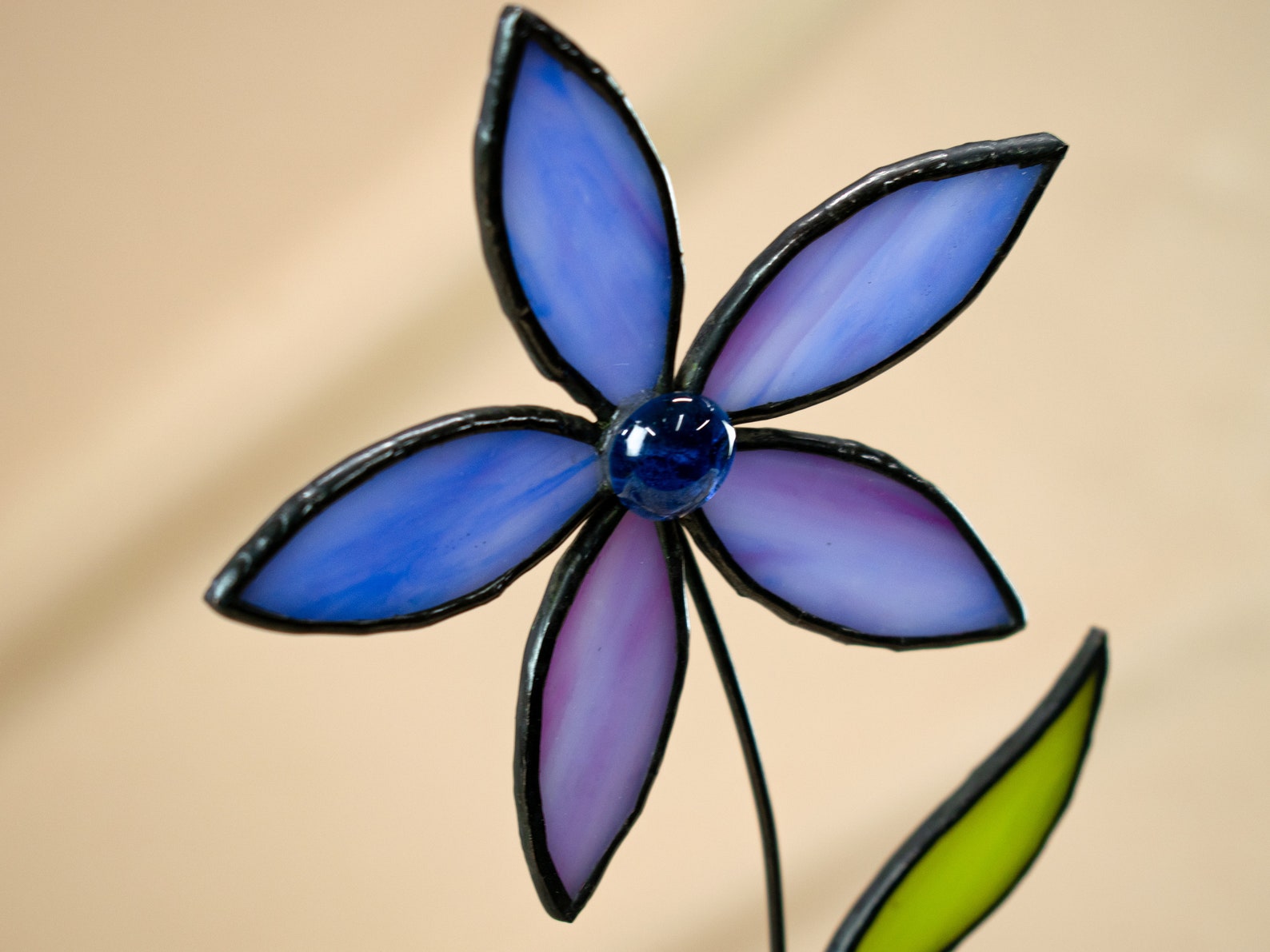 Stain Glass Flower on Stem Glass Flowers on Stand Stained Etsy
