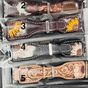 Tooled Leather  Apple smart  watch bands